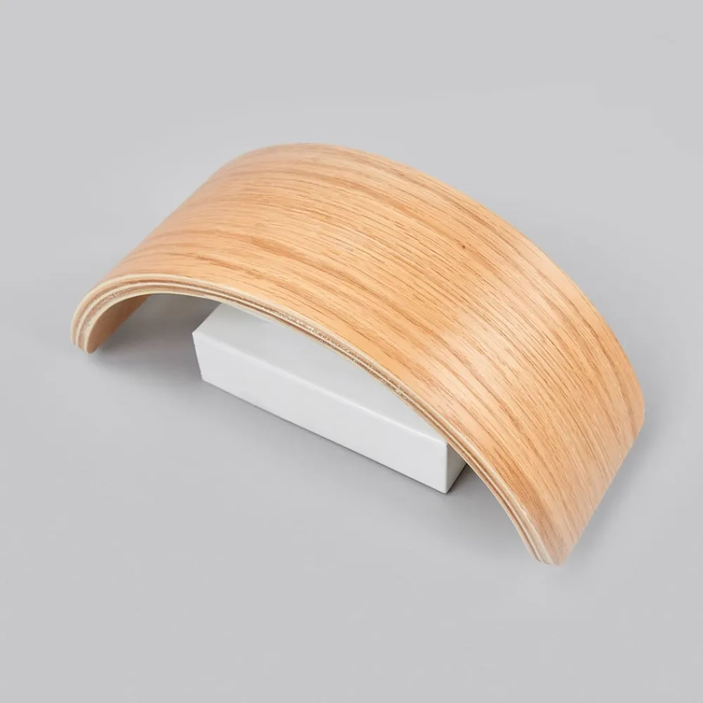 LED-væglampe Rafailia, bredde 23 cm, træ, 3.000 K^Lindby New