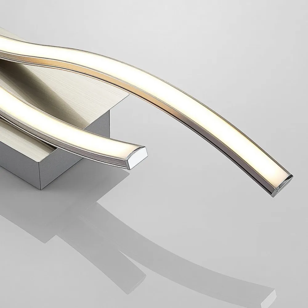 LED-væglampe Safia, 45 cm, nikkelfarvet, metal^Lindby Hot