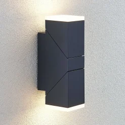 LED-væglampe Sally, 22 cm, antracit, IP54^Lindby New