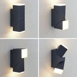 LED-væglampe Sally, 22 cm, antracit, IP54^Lindby New