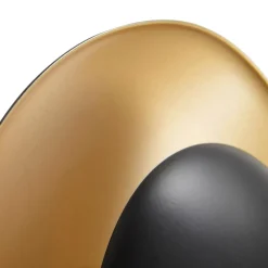 Lindby LED-væglampe Tiama, metal, sort/guld, Ø 20 cm