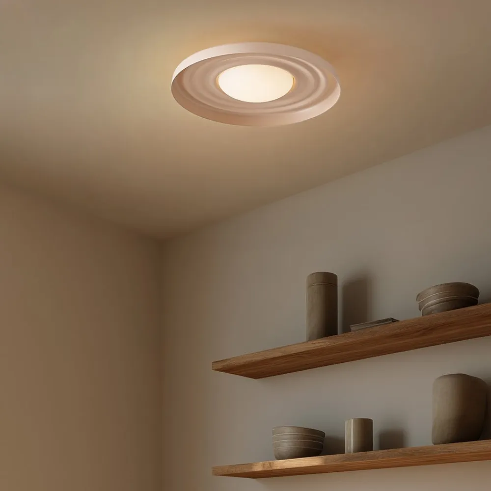 Lindby Gang|Væglamper>LED-væglampe Waves, beige, Ø 43 cm, metal