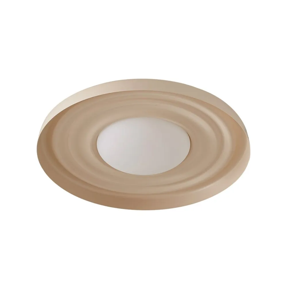 Lindby Gang|Væglamper>LED-væglampe Waves, beige, Ø 43 cm, metal