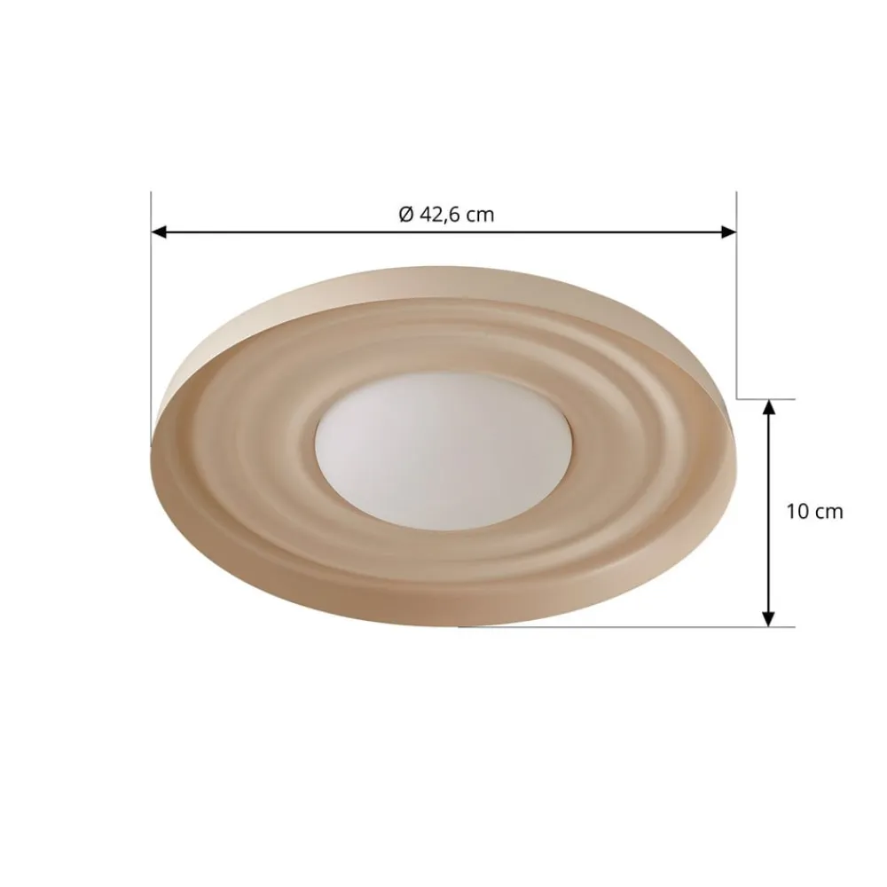 Lindby Gang|Væglamper>LED-væglampe Waves, beige, Ø 43 cm, metal