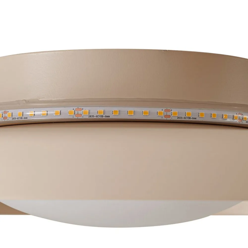 Lindby Gang|Væglamper>LED-væglampe Waves, beige, Ø 43 cm, metal