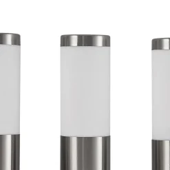 Lindby Lexiane LED-solcellelamper, 3-sæt, stål