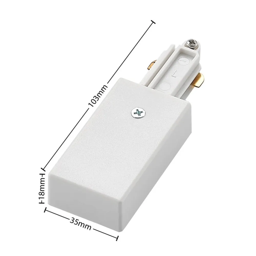 Lindby Skinnesystem>Linaro end feed, hvid, 1-faset system