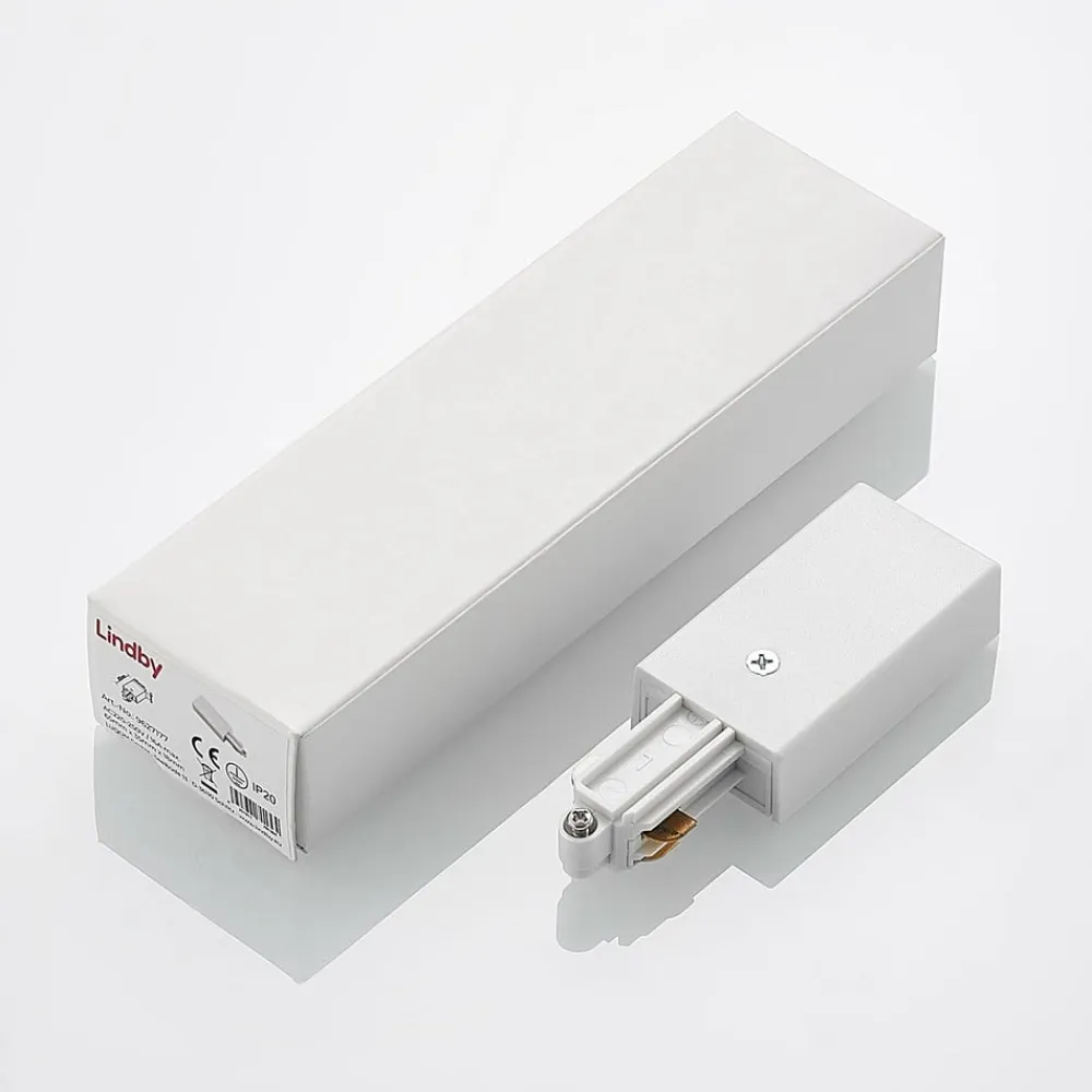 Lindby Skinnesystem>Linaro end feed, hvid, 1-faset system