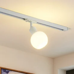 Lindby Skinnesystem>Linaro skinnespot, E14, hvid, Ø 10 cm, 1-faset