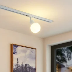 Lindby Skinnesystem>Linaro skinnespot, E14, hvid, Ø 10 cm, 1-faset