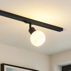 Lindby Linaro skinnespot, E14, sort, Ø 10 cm, 1-faset