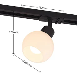 Lindby Linaro skinnespot, E14, sort, Ø 10 cm, 1-faset