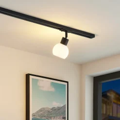 Lindby Linaro skinnespot, E14, sort, Ø 10 cm, 1-faset