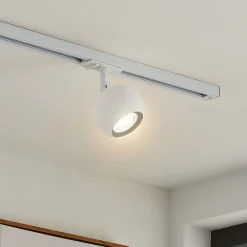 Lindby Linaro skinnespot, GU10, Ø 9 cm, hvid, 1-faset