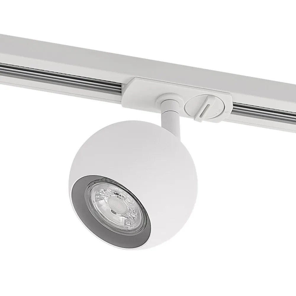 Lindby Linaro skinnespot, GU10, Ø 9 cm, hvid, 1-faset