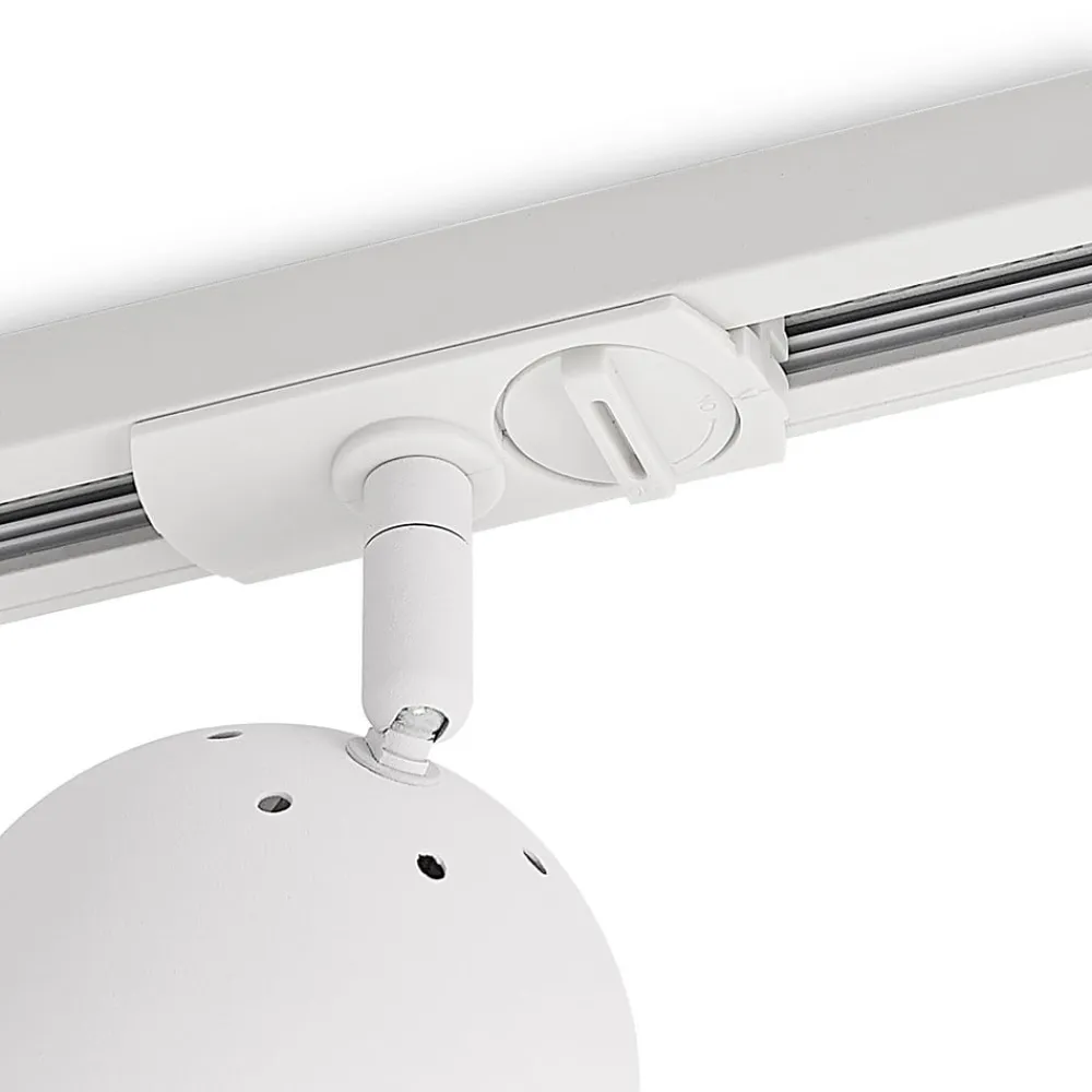 Lindby Linaro skinnespot, GU10, Ø 9 cm, hvid, 1-faset