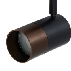 Lindby Linaro skinnespot, GU10, Ø 6 cm, sort/brun