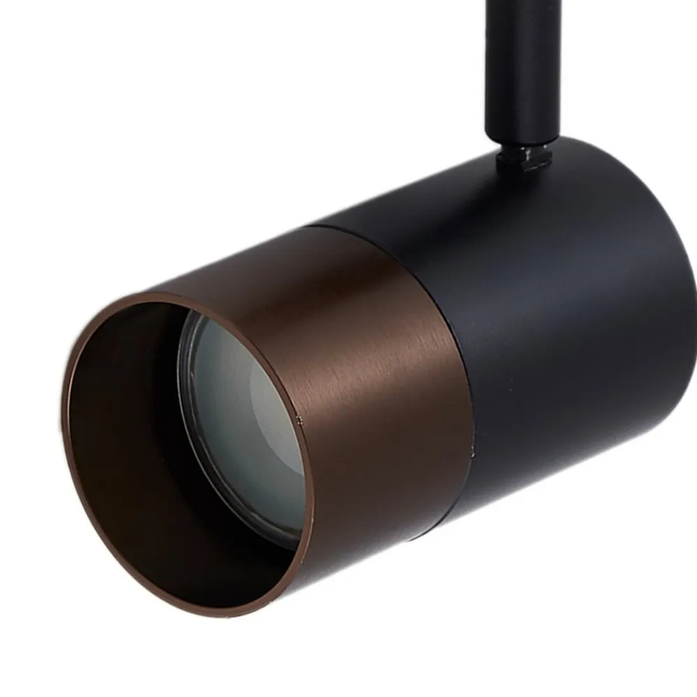 Lindby Linaro skinnespot, GU10, Ø 6 cm, sort/brun