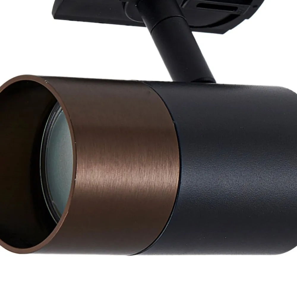 Lindby Linaro skinnespot, GU10, Ø 6 cm, sort/brun