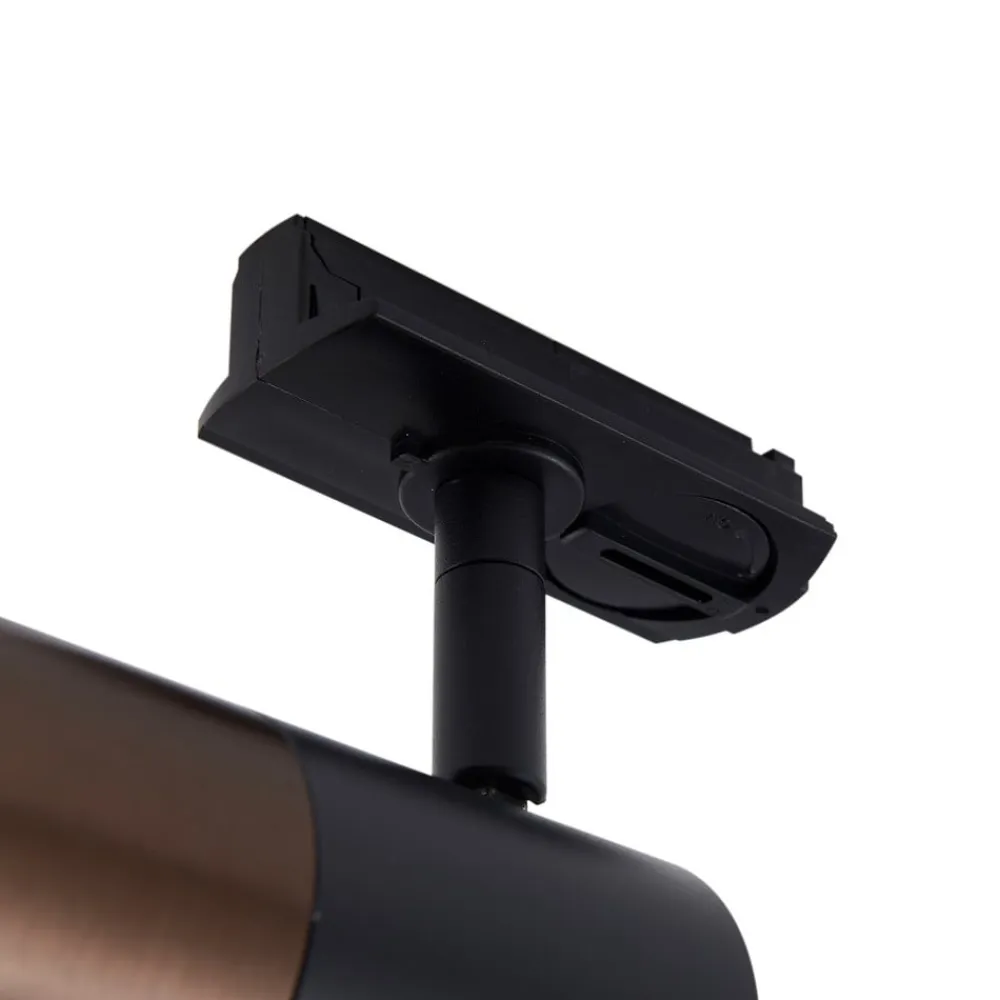 Lindby Linaro skinnespot, GU10, Ø 6 cm, sort/brun