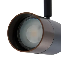 Lindby Linaro skinnespot, GU10, Ø 6 cm, sort/brun