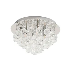 Lindby loftlampe Antonino, 4 lyskilder, krom, krystal, 35 cm