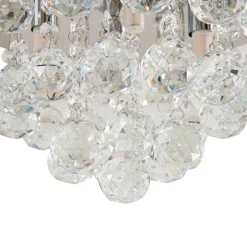 Lindby loftlampe Antonino, 4 lyskilder, krom, krystal, 35 cm