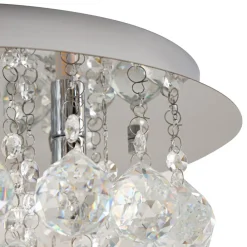 Lindby loftlampe Antonino, 4 lyskilder, krom, krystal, 35 cm