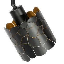 Lindby loftlampe Aralena, sort/guld, 3 lyskilder, længde 70 cm