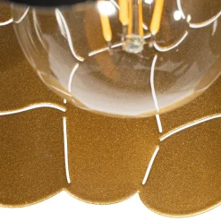 Lindby loftlampe Aralena, sort/guld, 3 lyskilder, længde 70 cm