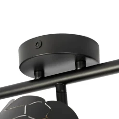 Lindby loftlampe Aralena, sort/guld, 3 lyskilder, længde 70 cm