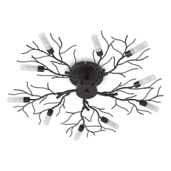 Lindby loftlampe Bigna, Ø 68 cm, 10 lyskilder, glas, metal