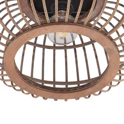 loftlampe Bominio, Ø 40 cm, rattan, træ, E27^Lindby Discount