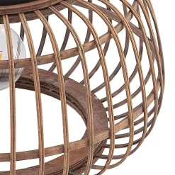 loftlampe Bominio, Ø 40 cm, rattan, træ, E27^Lindby Discount