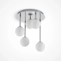 loftlampe Chrissy, Ø 27 cm, krom, 5 lyskilder, glas^Lindby Clearance