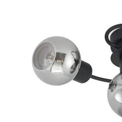 loftlampe Ciala, 3 lyskilder, sort, røgfarvet, glas^Lindby Sale