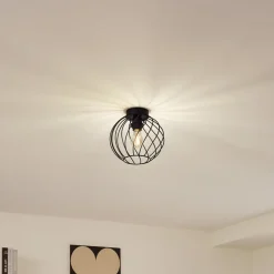 loftlampe Danika, Ø 25 cm, sort, metal^Lindby