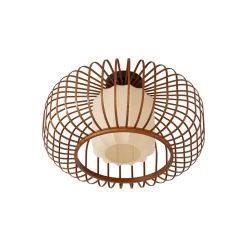 Lindby loftlampe Davella, Ø 50 cm, bambus, tekstil