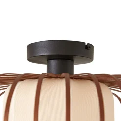 Lindby loftlampe Davella, Ø 50 cm, bambus, tekstil