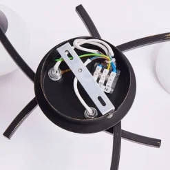 loftlampe Della, sort-guld, Ø 58 cm, 3 lyskilder, E14^Lindby Hot