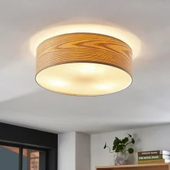 loftlampe Dominic, Ø 45 cm, 3 lyskilder, træ^Lindby Hot