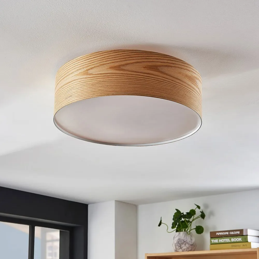 loftlampe Dominic, Ø 45 cm, 3 lyskilder, træ^Lindby Hot