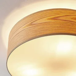 loftlampe Dominic, Ø 45 cm, 3 lyskilder, træ^Lindby Hot