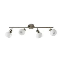 Lindby loftlampe Elaina, 70 cm, 4 lyskilder, nikkel, glas, E14
