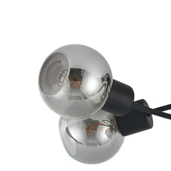 loftlampe Elaina, 66 cm, 5 lyskilder, sort/røget, E14^Lindby Best