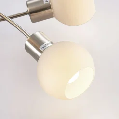 Lindby loftlampe Elaina, 65 cm, 5 lyskilder, nikkel, glas, E14