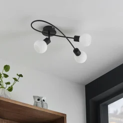 Lindby Loftlamper|Loftlamper>loftlampe Elaina, 54 cm, 3 lyskilder, sort/hvid, E14