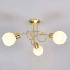 loftlampe Elaina, Ø52cm, 3 lyskilder, messing, glas, E14^Lindby Sale