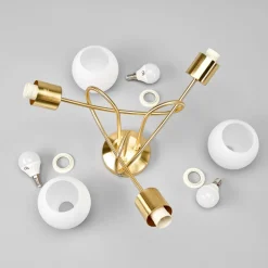 loftlampe Elaina, Ø52cm, 3 lyskilder, messing, glas, E14^Lindby Sale