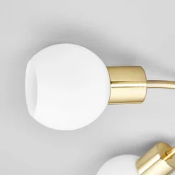 loftlampe Elaina, Ø54cm, 5 lyskilder, messing, glas, E14^Lindby New